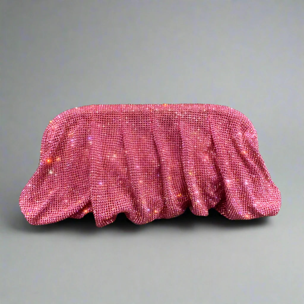 Evelyn Luxe Droplet Clutch in Pink