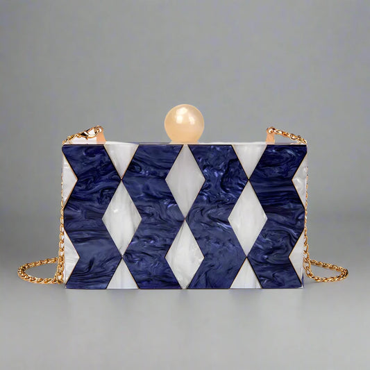 Royal Diva Acrylic Clutch with Chain